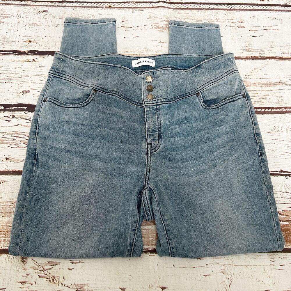 LANE BRYANT Flex Waistband High Rise Distressed Jeggings Sz 16